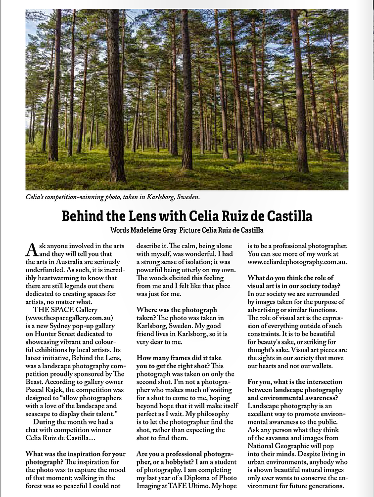 the beast magazine interview with photographer Celia Ruiz de Castilla