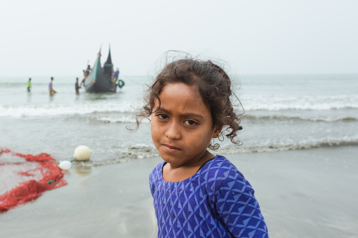 Young girl at the Bay of Bengal Fishing Village, Cox’s Bazar Bangladesh