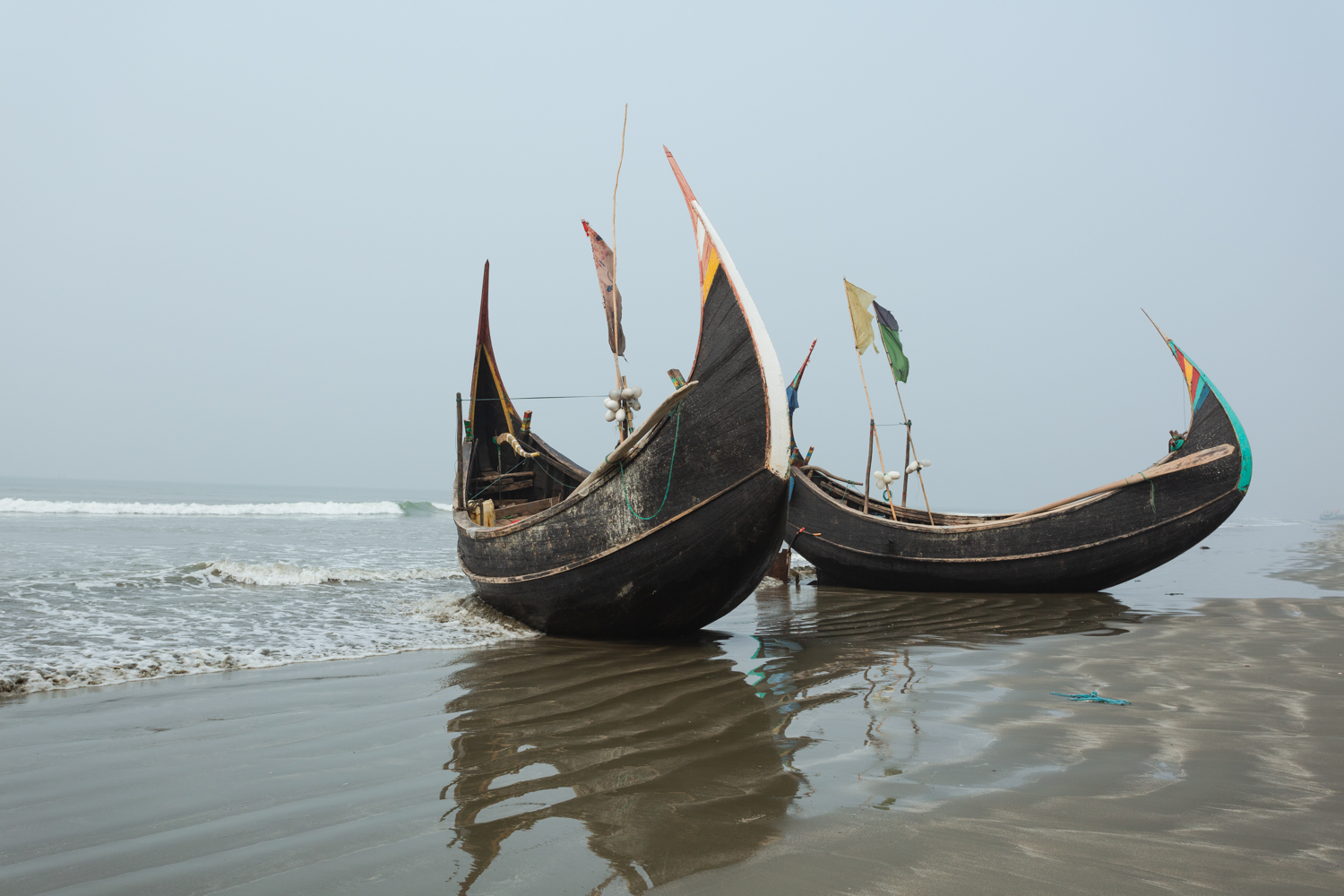 Community made boats at  Bay of Bengal, Cox’s Bazar Bangladesh