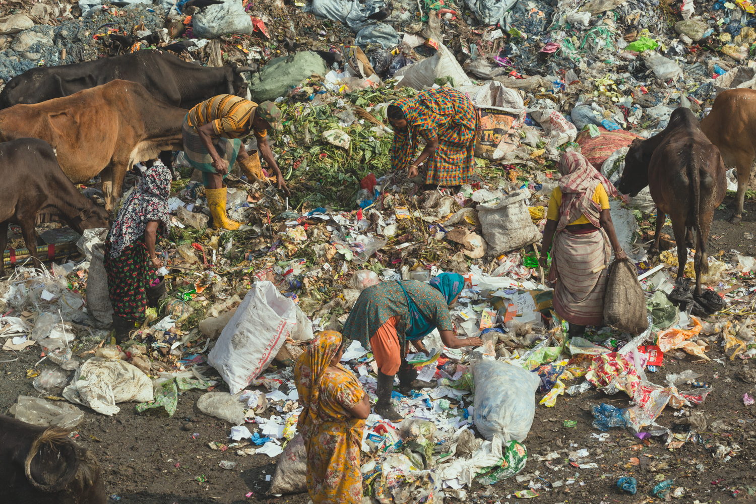 Finding items of value amongst rubbish in Chittagong, Bangladesh.